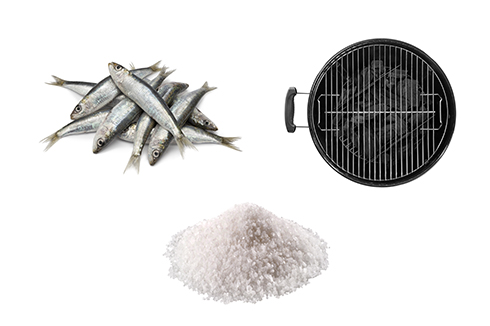 Préparation au sel des sardines et braises barbecue lefishgourmand